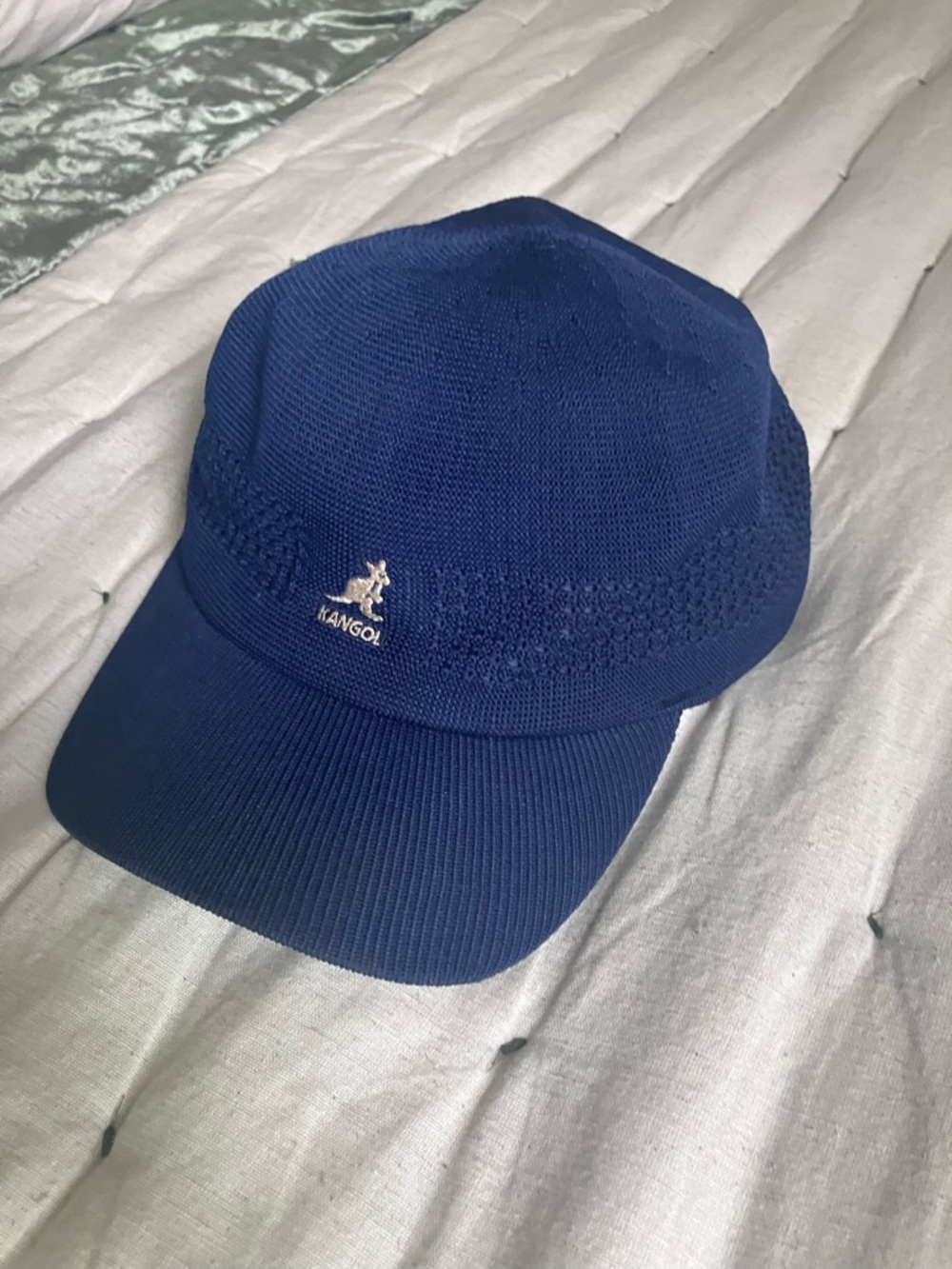 Kangol Men's Deep Blue Knit Cap with Logo